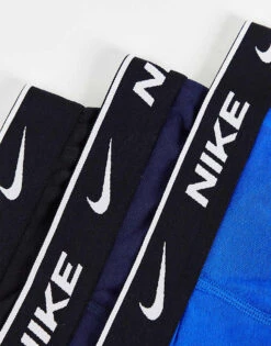 Nike 3 Pack Cotton Stretch Trunks In Black/navy/blue For Men Multi -Nike Sales Store 201158034 3