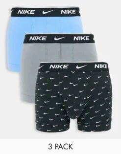 Nike 3 Pack Cotton Stretch Trunks In Blue/grey/black For Men Multi -Nike Sales Store 201158058 1 multi 1