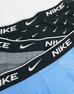 Nike 3 Pack Cotton Stretch Trunks In Blue/grey/black For Men Multi -Nike Sales Store 201158058 3