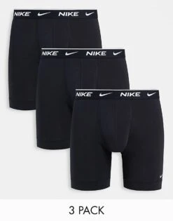 Nike Cotton Stretch 3 Pack Boxer Briefs In Black For Men Multi