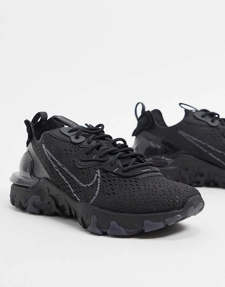 Nike React Vision Trainers In Triple Black For Men 6 Nike React Vision Trainers In Triple Black For Men - Image 4