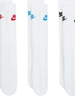 Nike Everyday Essential 3 Pack Socks In White With Coloured Logo For Men -Nike Sales Store 202302388 4