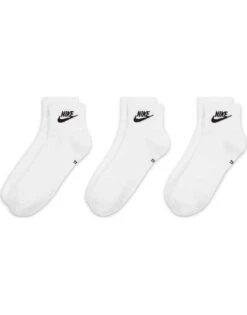 Nike Everyday Essential 3 Pack Ankle Socks In White For Men