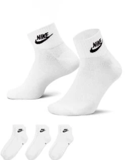 Nike Everyday Essential 3 Pack Ankle Socks In White For Men -Nike Sales Store 202302542 3