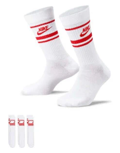 Nike Everyday Essential 3 Pack Socks In White/red For Men -Nike Sales Store 202303156 1 white 1