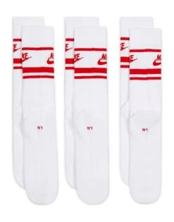 Nike Everyday Essential 3 Pack Socks In White/red For Men -Nike Sales Store 202303156 3