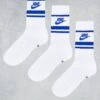 Nike Everyday Essential 3 Pack Socks In White/blue For Men -Nike Sales Store 202303900 1 white