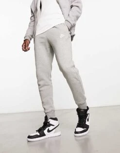 Nike Club Cuffed Joggers In Grey For Men