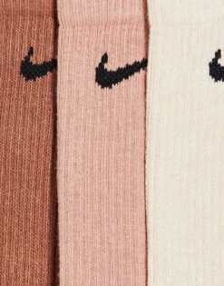 Nike Training Everyday Plus Cushioned 3 Pack Socks In Natural For Unisex Brown -Nike Sales Store 202355473 3