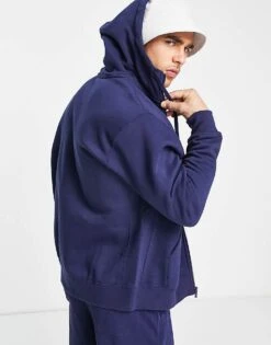 Nike Club Zip-up Hoodie In Navy For Men -Nike Sales Store 202389003 3