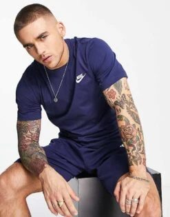 Nike Club T-shirt In Navy For Men -Nike Sales Store 202400896 1 navy 1