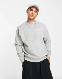 Nike Club Crew Sweatshirt In Grey For Men -Nike Sales Store 202400972 1 grey 1