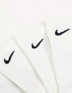Nike Training Everyday Lightweight 3 Pack Crew Socks In White For Unisex -Nike Sales Store 202519196 3