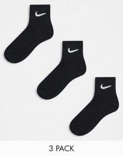 Nike Training Everyday Lightweight 3 Pack Ankle Socks In Black For Unisex -Nike Sales Store 202739958 1 black 1