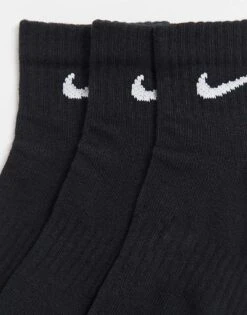 Nike Training Everyday Lightweight 3 Pack Ankle Socks In Black For Unisex -Nike Sales Store 202739958 2
