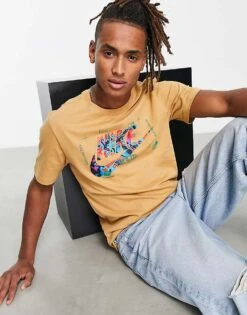 Nike T-shirt With Chest Logo In Elemental Gold For Men -Nike Sales Store 202973099 1 gold 1