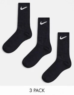 Nike Training Everyday Lightweight 3 Pack Crew Socks In Black For Men -Nike Sales Store 203002314 1 black 1