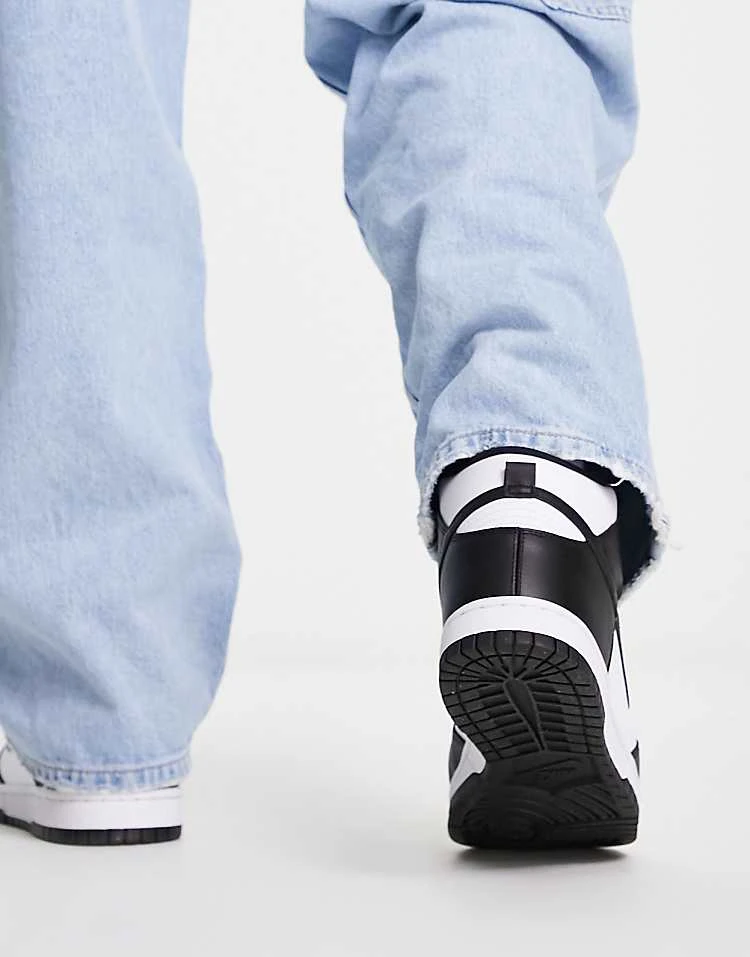 Nike Dunk Hi Retro Trainers In Black And White For Men White/black 4 Nike Dunk Hi Retro Trainers In Black And White For Men White/black - Image 2