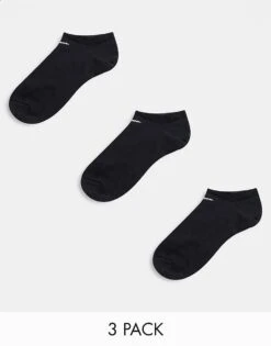 Nike Training Everyday Lightweight 3 Pack No Show Socks In Black For Unisex