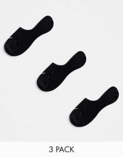 Nike Training Everyday Lightweight 3-pack Unisex Footsiesocks In Black For Unisex
