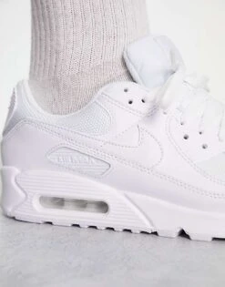 Nike Air Max 90 Recraft Trainers In Triple White For Men 9 Nike Air Max 90 Recraft Trainers In Triple White For Men -Nike Sales Store 203496064 3