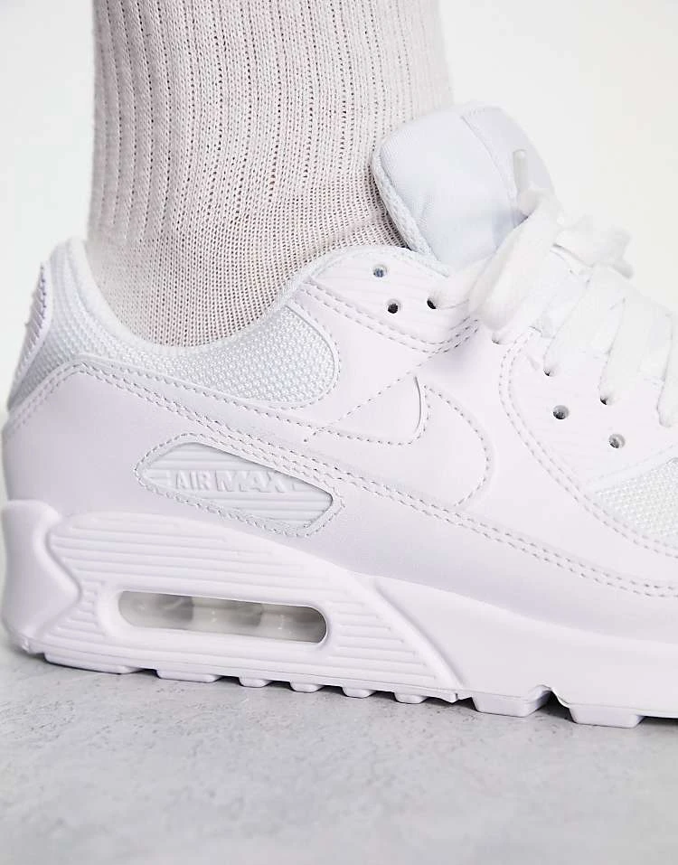 Nike Air Max 90 Recraft Trainers In Triple White For Men 5 Nike Air Max 90 Recraft Trainers In Triple White For Men - Image 3