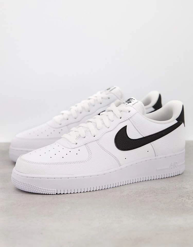 Nike Air Force 1 '07 Trainers In White And Black For Men White/black 7 Nike Air Force 1 '07 Trainers In White And Black For Men White/black - Image 5