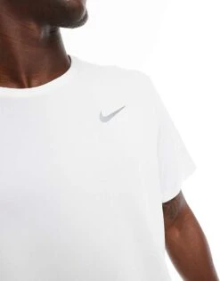 Nike Running Miler Dri-FIT T-shirt In White For Men -Nike Sales Store 203631410 3