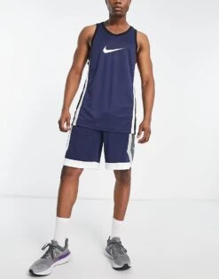 Nike Basketball Icon Swoosh Logo Tank In Blue For Men Navy 9 Nike Basketball Icon Swoosh Logo Tank In Blue For Men Navy -Nike Sales Store 203650702 3