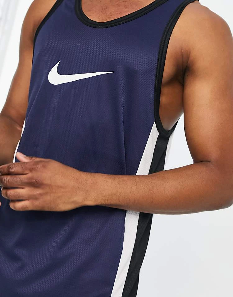 Nike Basketball Icon Swoosh Logo Tank In Blue For Men Navy 6 Nike Basketball Icon Swoosh Logo Tank In Blue For Men Navy - Image 4