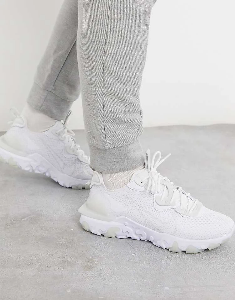 Nike React Vision Trainers In Triple White For Men 6 Nike React Vision Trainers In Triple White For Men - Image 4