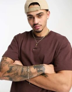 Nike Premium Essentials Oversized T-shirt In Brown For Men -Nike Sales Store 204097009 3