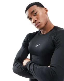 Nike Training Nike Pro Training Muscle Fit Long Sleeve T-shirt In Black For Men -Nike Sales Store 204577035 3