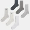 Nike Training Everyday Cushioned Plus 6 Pack Trainer Socks In Grey For Men -Nike Sales Store 204577304 1 grey