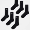 Nike Training Everyday Cushioned Plus 6 Pack Crew Socks In Black For Men -Nike Sales Store 204577621 1 black