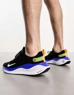 Nike Running React Infinity Run 4 Flyknit Trainers In Black And Blue For Men -Nike Sales Store 204580236 3