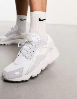 Nike Air Huarache Runner Trainers In White And Grey For Men -Nike Sales Store 204590671 3