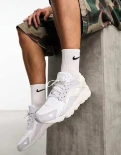 Nike Air Huarache Runner Trainers In White And Grey For Men -Nike Sales Store 204590671 4