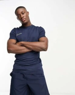 Nike Football Academy Dri-FIT Panelled T-shirt In Navy For Men Blue -Nike Sales Store 204629218 3