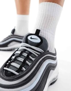 Nike Air Max 97 Trainers In Black And Blue Grey For Men -Nike Sales Store 204897749 3