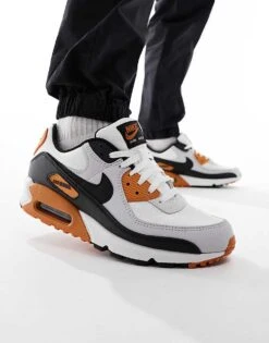 Nike Air Max 90 Trainers White, Black And Orange For Men -Nike Sales Store 204897836 1 white 1