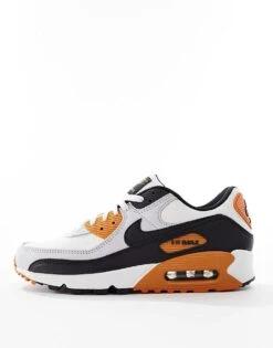 Nike Air Max 90 Trainers White, Black And Orange For Men -Nike Sales Store 204897836 2
