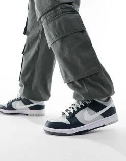 Nike Dunk Low Retro Trainers In Grey And Deep Green For Men -Nike Sales Store 204898344 5