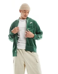 Nike Club Velour Jacket In Green For Men Mid Green -Nike Sales Store 204903389 1 midgreen 1