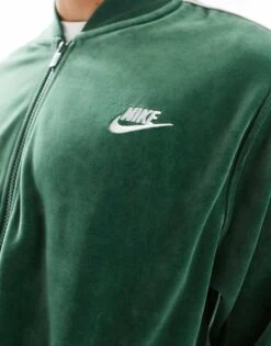 Nike Club Velour Jacket In Green For Men Mid Green -Nike Sales Store 204903389 3
