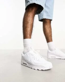 Nike Air Max 90 LTR Trainers In Triple White For Men -Nike Sales Store 205039624 1 white 1