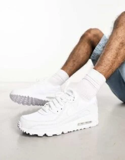 Nike Air Max 90 LTR Trainers In Triple White For Men -Nike Sales Store 205039624 4