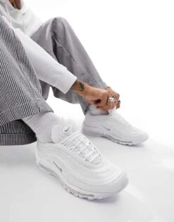 Nike Air Max 97 Trainers In Triple White For Men -Nike Sales Store 205122823 4
