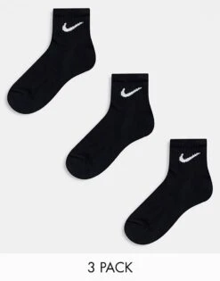 Nike Training Everyday Cushioned 3 Pack Ankle Socks In Black For Men -Nike Sales Store 205148233 1 black 1