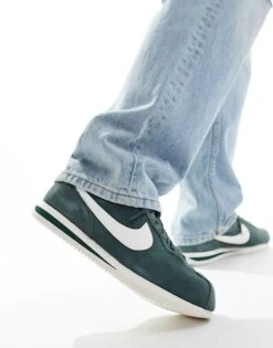 Nike Cortez Men's Suede Trainers In Dark Green For Men Forest Green